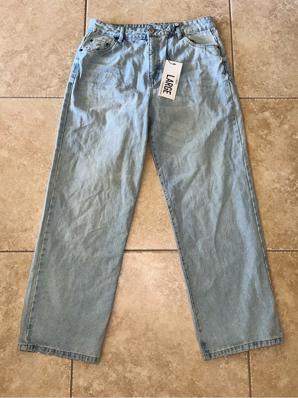 NWT Women’s Refuge Denim Light Blue Denim Jeans - Straight Wide Leg High Rise